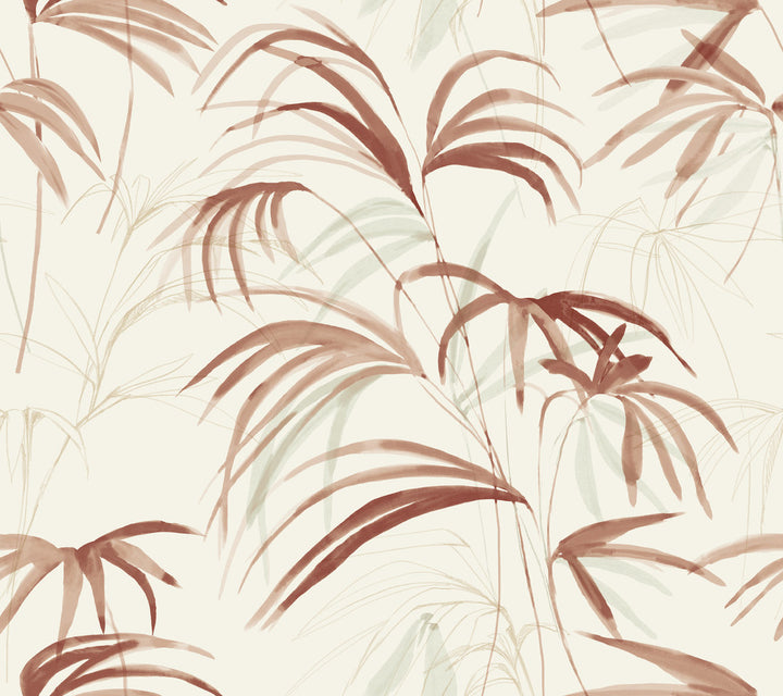 Inky Clay Palms Wallpaper by Candice Olson Natural Discovery Covers about 60.8 square feet 27-in by 27-ft long roll Unpasted 24 - Fabric Carolina -