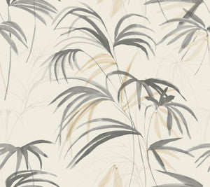 Inky Warm Neutral Palms Wallpaper by Candice Olson