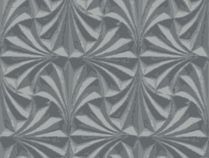 Sculpted Charcoal Fans Wallpaper by Candice Olson Natural Discovery Covers about 60.8 square feet 27-in by 27-ft long roll Unpasted 20.5 - Fabric Carolina -