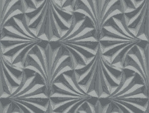 Sculpted Charcoal Fans Wallpaper by Candice Olson