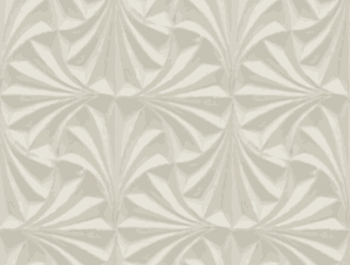 Sculpted Taupe Fans Wallpaper by Candice Olson Natural Discovery Covers about 60.8 square feet 27-in by 27-ft long roll Unpasted 20.5 - Fabric Carolina -