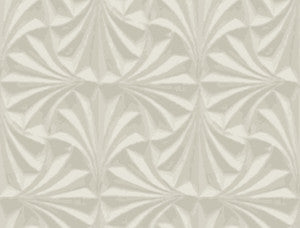 Sculpted Taupe Fans Wallpaper by Candice Olson
