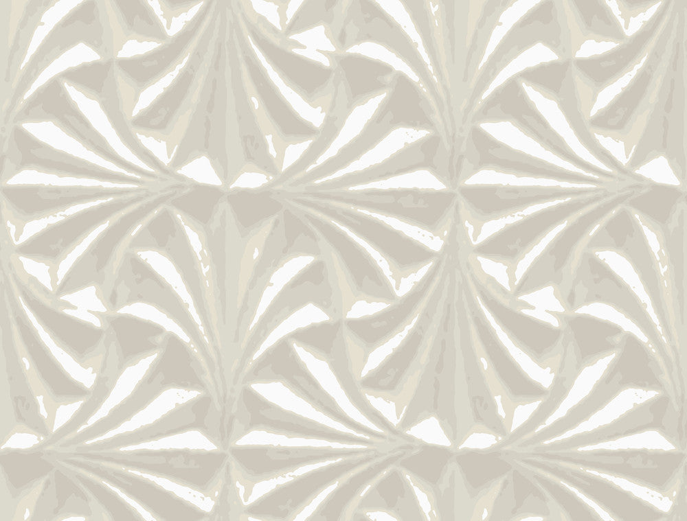 Sculpted Ivory Fans Wallpaper by Candice Olson Natural Discovery Covers about 60.8 square feet 27-in by 27-ft long roll Unpasted 20.5 - Fabric Carolina -