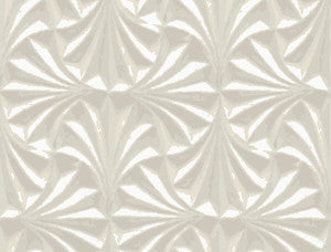 Sculpted Ivory Fans Wallpaper by Candice Olson