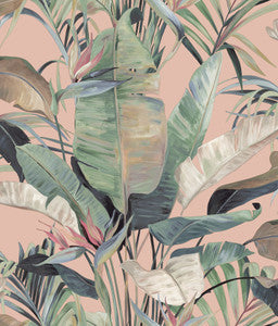 Tropical Coral Cabana Wallpaper by Candice Olson