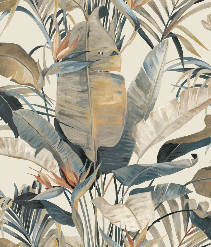Tropical Plush Neutral Cabana Wallpaper by Candice Olson Natural Discovery Covers about 56.4 square feet 20.5-in by 33-ft long roll Unpasted 24 - Fabric Carolina -