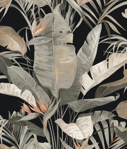 Tropical Black Cabana Wallpaper by Candice Olson