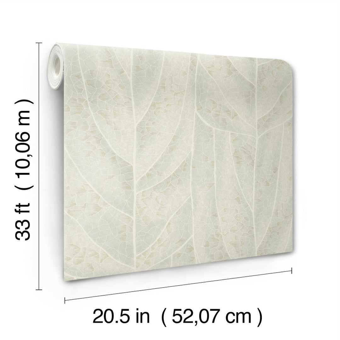 Dicot Light Green Leaf Wallpaper by Candice Olson Designer