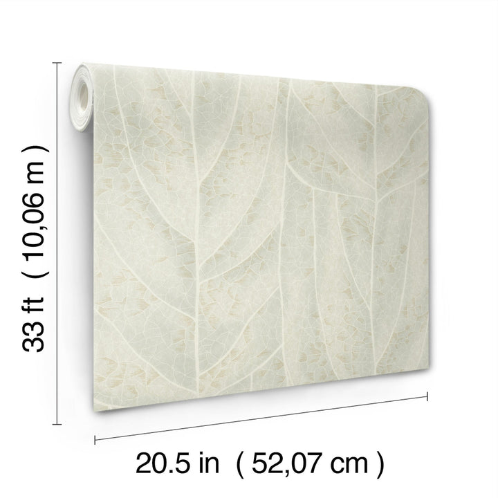 Dicot Light Green Leaf Wallpaper by Candice Olson Designer