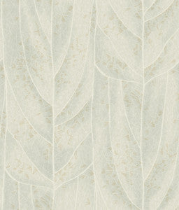 Dicot Light Green Leaf Wallpaper by Candice Olson