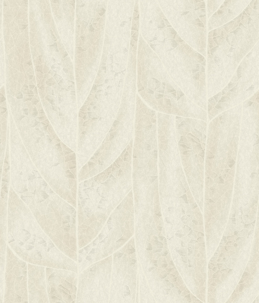 Dicot Neutral Leaf Wallpaper by Candice Olson Natural Discovery Covers about 56.4 square feet 20.5-in by 33-ft long roll Unpasted 24 - Fabric Carolina -