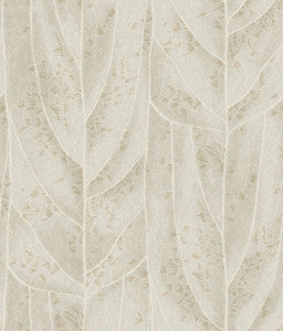 Dicot Beige Leaf Wallpaper by Candice Olson