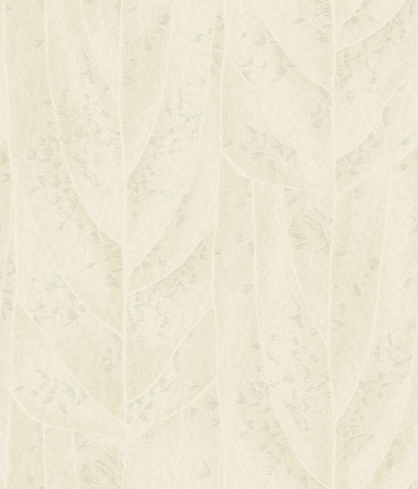 Dicot Pearl Leaf Wallpaper by Candice Olson Natural Discovery Covers about 56.4 square feet 20.5-in by 33-ft long roll Unpasted 24 - Fabric Carolina -
