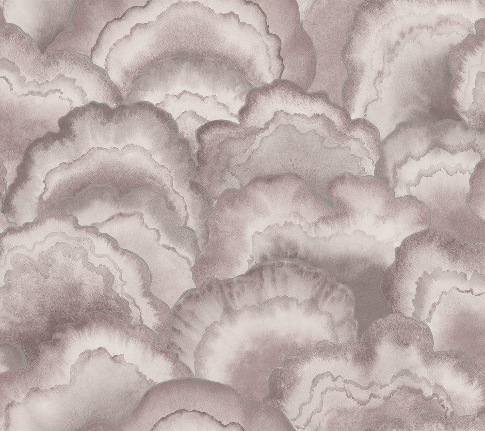 Abalone Lavender Fans Wallpaper by Candice Olson Natural Discovery Covers about 60.8 square feet 27-in by 27-ft long roll Unpasted 24 - Fabric Carolina -