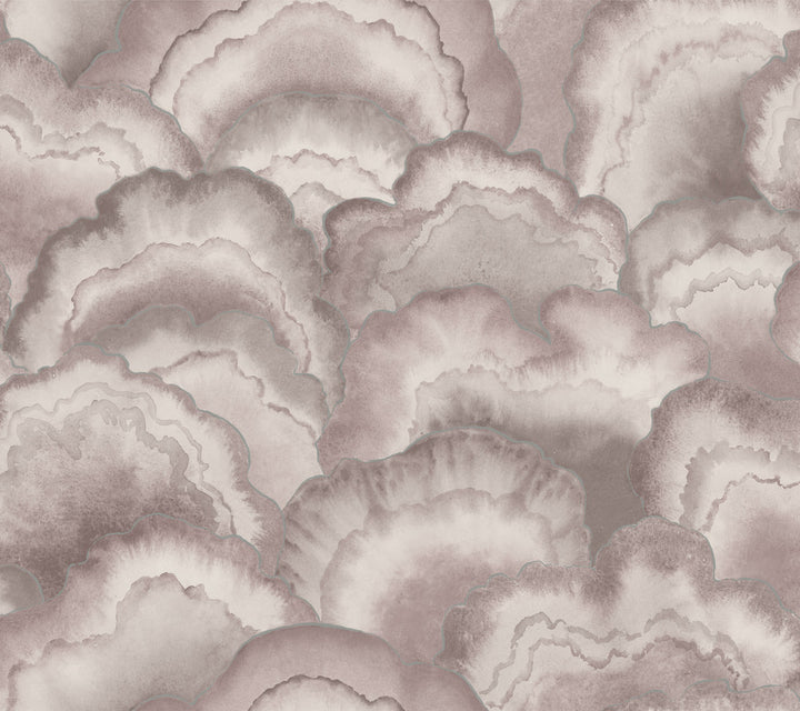 Abalone Lavender Fans Wallpaper by Candice Olson Natural Discovery Covers about 60.8 square feet 27-in by 27-ft long roll Unpasted 24 - Fabric Carolina -