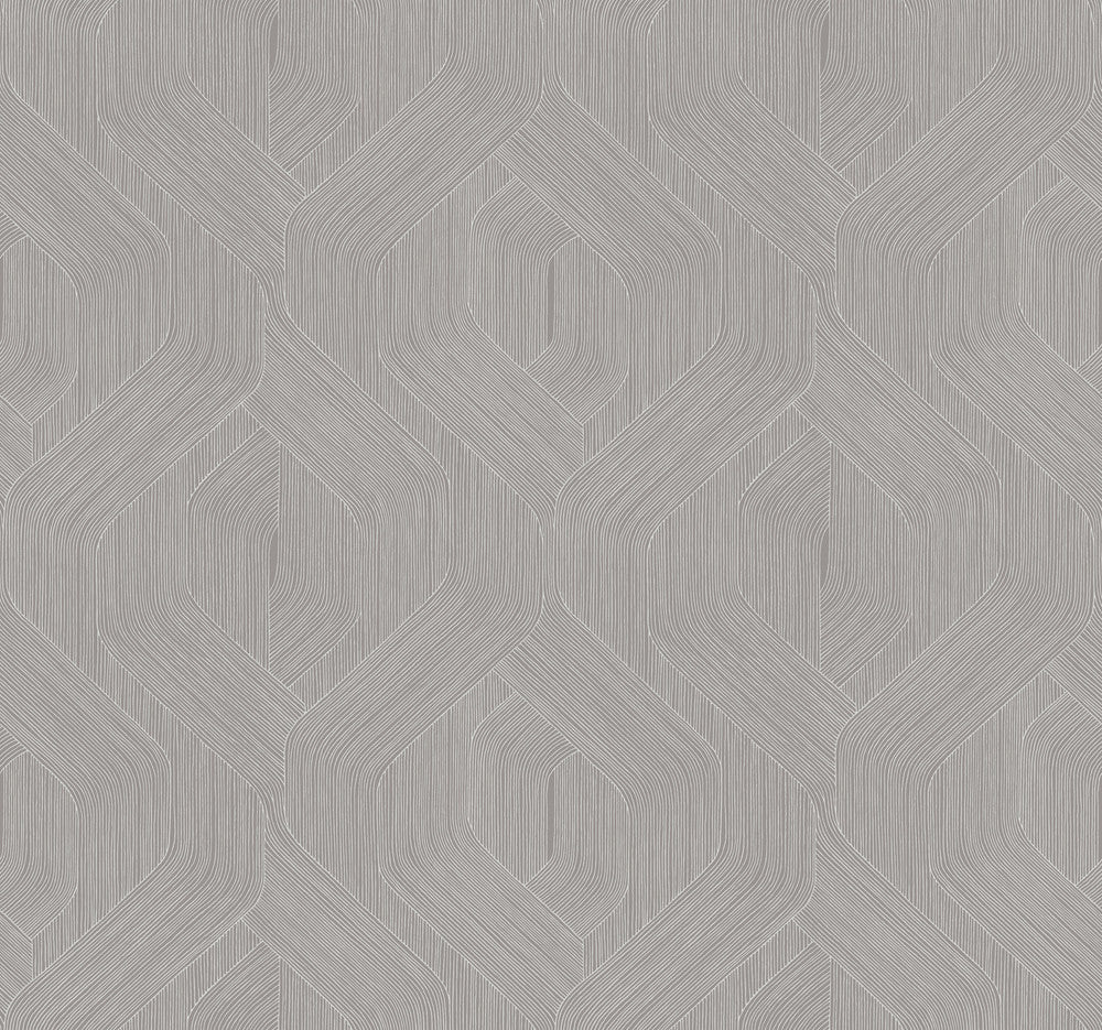 Fine Line Grey Geometric Wallpaper by Candice Olson Natural Discovery Covers about 60.8 square feet 27-in by 27-ft long roll Unpasted 25.25 - Fabric Carolina -