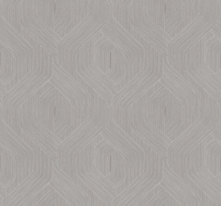 Fine Line Grey Geometric Wallpaper by Candice Olson Natural Discovery Covers about 60.8 square feet 27-in by 27-ft long roll Unpasted 25.25 - Fabric Carolina -