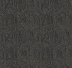 Fine Line Black Geometric Wallpaper by Candice Olson