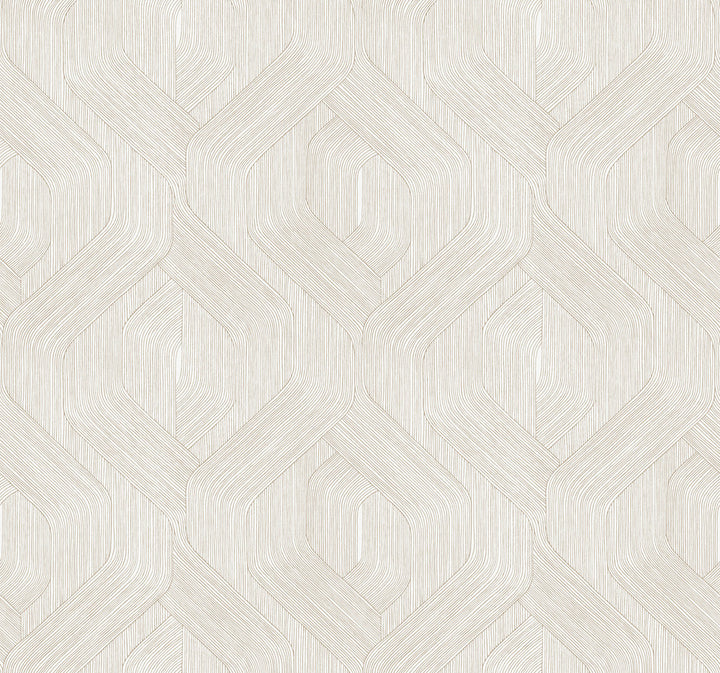 Fine Line Taupe Geometric Wallpaper by Candice Olson Natural Discovery Covers about 60.8 square feet 27-in by 27-ft long roll Unpasted 25.25 - Fabric Carolina -