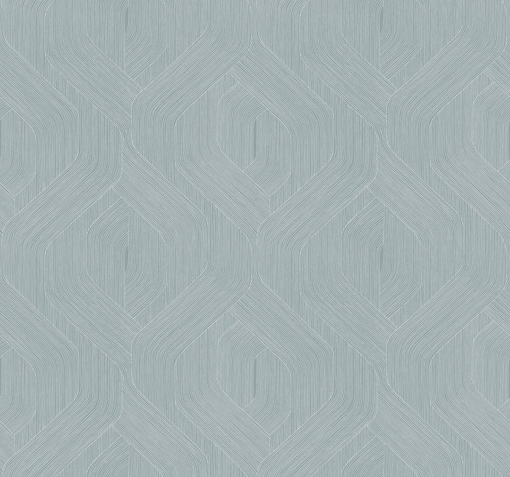 Fine Line Blue Geometric Wallpaper by Candice Olson Natural Discovery Covers about 60.8 square feet 27-in by 27-ft long roll Unpasted 25.25 - Fabric Carolina -