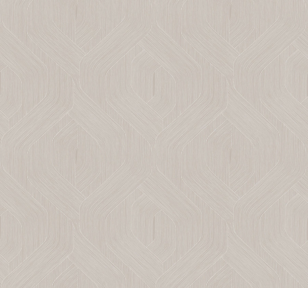 Fine Line Taupe Geometric Wallpaper by Candice Olson Designer