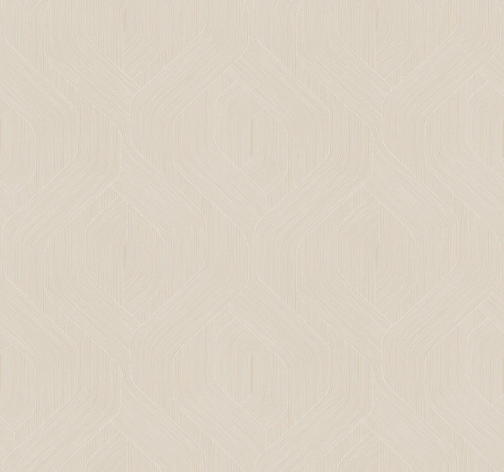 Fine Line Beige Geometric Wallpaper by Candice Olson Natural Discovery Covers about 60.8 square feet 27-in by 27-ft long roll Unpasted 25.25 - Fabric Carolina -