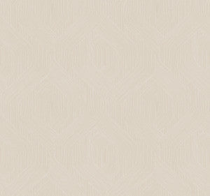 Fine Line Beige Geometric Wallpaper by Candice Olson