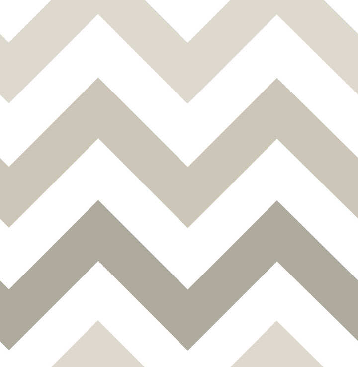 Zig Zag Taupe Peel & Stick Wallpaper by NuWallpaper NuWallpaper Covers about 30.8 square feet 20.5-in by 18-ft long roll Peel & Stick 20.5 - Fabric Carolina -