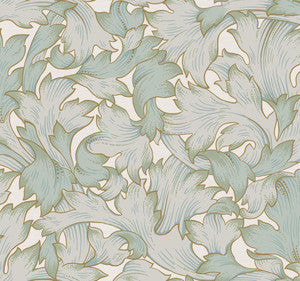 Acanthus Toss Beige & Seafoam Wallpaper by York Wallcoverings