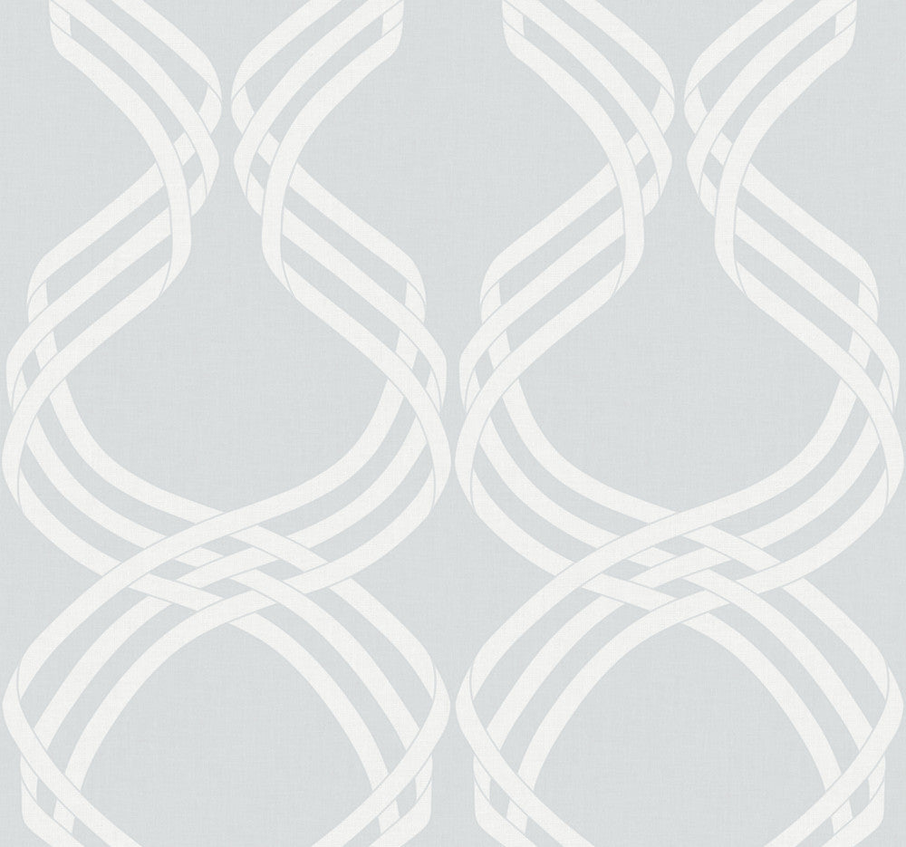 Grey & White Dante Ribbon Wallpaper by York Wallcoverings Modern Heritage 125th Anniversary Covers about 60.8 square feet 27-in by 27-ft long roll Unpasted 25.25 - Fabric Carolina -