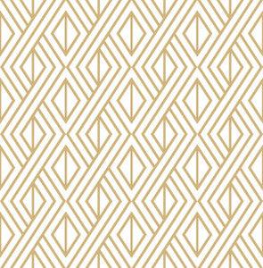 Gold Diamond Geometric Metallic Gold by Seabrook Wallpaper