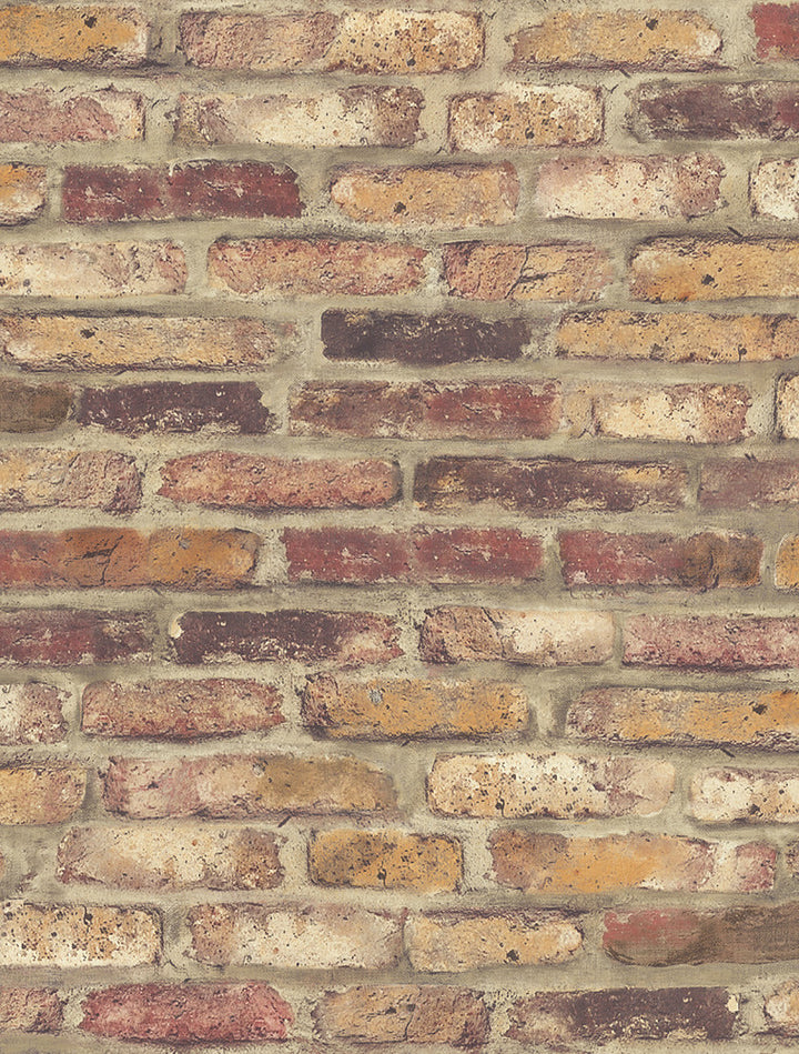 Faux Rustic Red Brick Rustic Red by Seabrook Wallpaper NextWall Peel & Stick United States 30.75 27" 20.5" - Fabric Carolina -