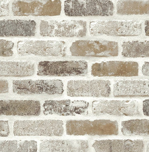 Washed Brick Tanned Leather & Pewter by Seabrook Wallpaper