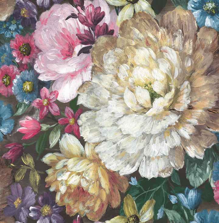 Blooming Floral Multicolored by Seabrook Wallpaper NextWall Peel & Stick United States 30.75 20.87" 20.5" - Fabric Carolina -