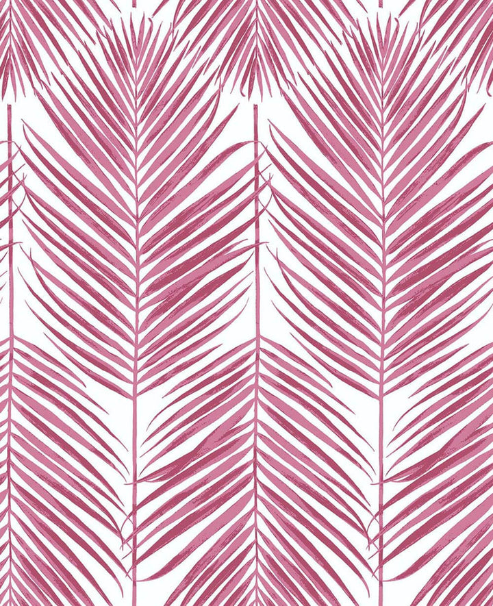 Paradise Palm Cerise Pink by Seabrook Wallpaper NextWall Peel & Stick United States 30.75 25.2" 20.5" - Fabric Carolina -