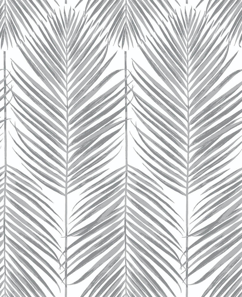 Paradise Palm Daydream Gray by Seabrook Wallpaper NextWall Peel & Stick United States 30.75 25.2" 20.5" - Fabric Carolina -