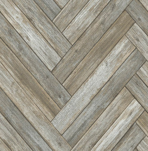 Chevron Wood Taupe & Beige by Seabrook Wallpaper