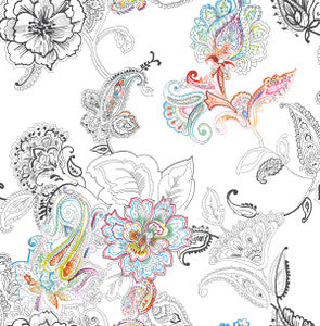 Colorful Paisley Multicolored by Seabrook Wallpaper