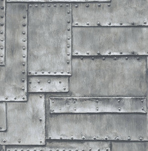 Fuselage Panel Charcoal by Seabrook Wallpaper