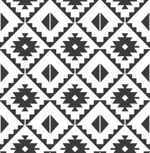 Southwest Tile Black by Seabrook Wallpaper