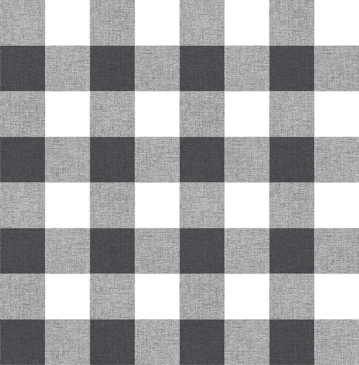 Picnic Plaid Charcoal by Seabrook Wallpaper NextWall Peel & Stick United States 30.75 6.95" 20.5" - Fabric Carolina -