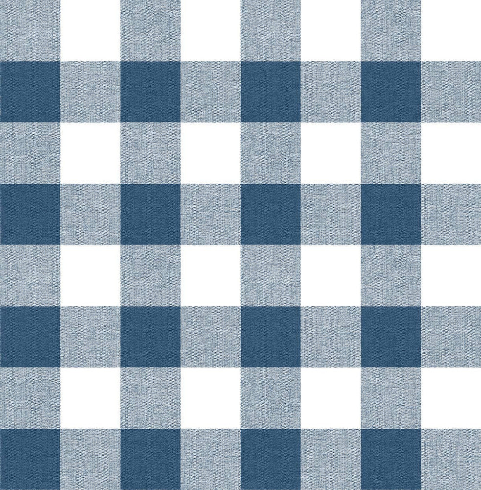 Picnic Plaid Navy & White by Seabrook Wallpaper NextWall Peel & Stick United States 30.75 6.95" 20.5" - Fabric Carolina -