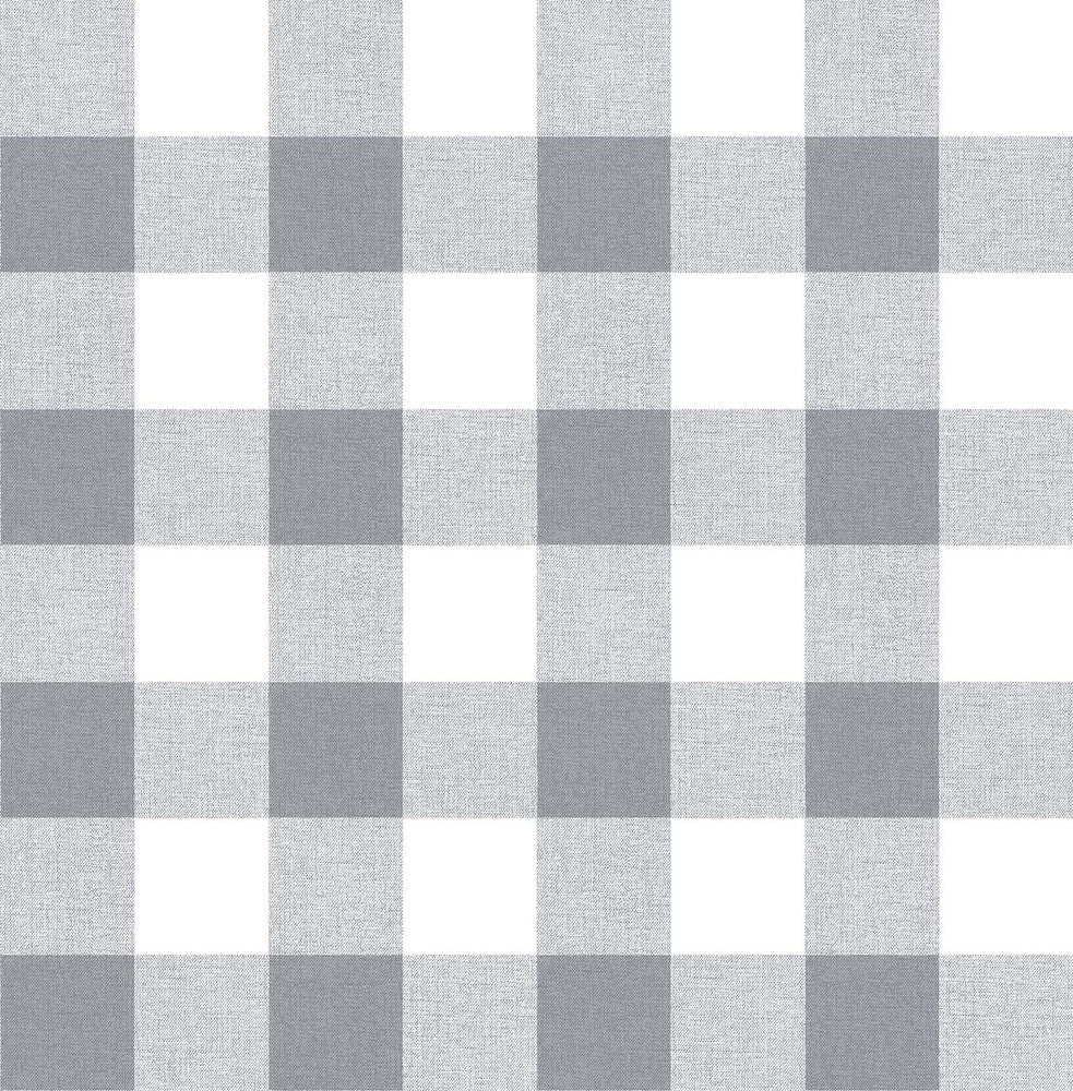 Picnic Plaid Gray & White by Seabrook Wallpaper NextWall Peel & Stick United States 30.75 6.95" 20.5" - Fabric Carolina -