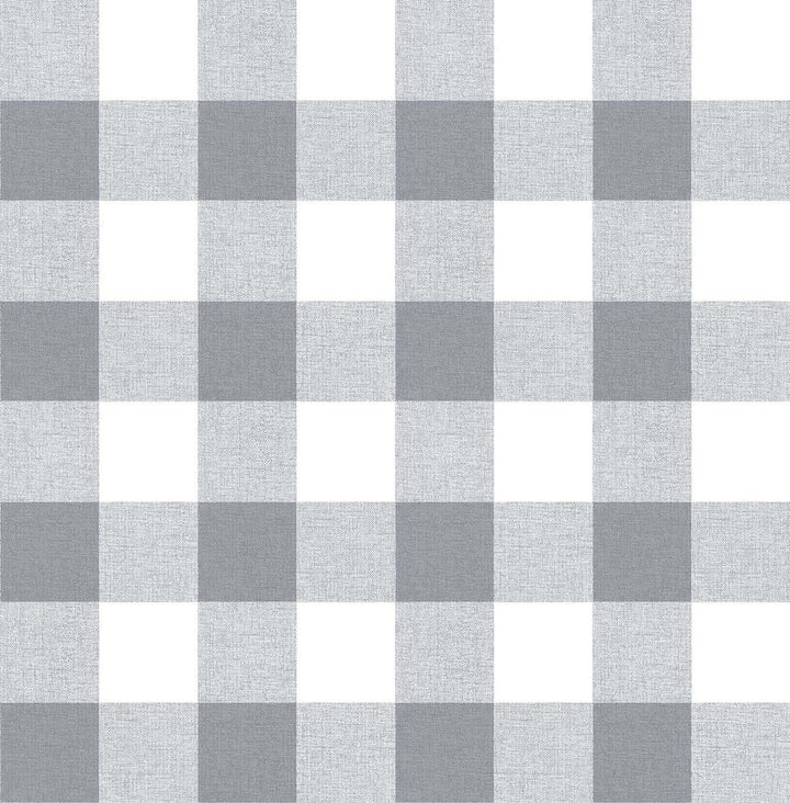 Picnic Plaid Gray & White by Seabrook Wallpaper NextWall Peel & Stick United States 30.75 6.95" 20.5" - Fabric Carolina -