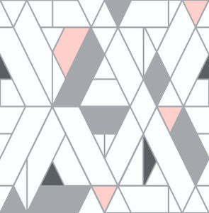 Kaleidoscope Pink & Charcoal by Seabrook Wallpaper