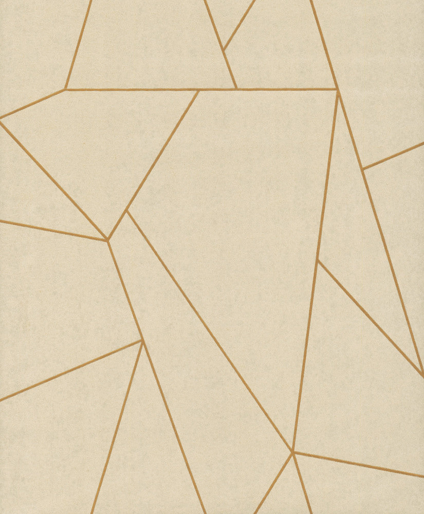 Nazca Almond & Gold Wallpaper by Inspired by Color Antonina Vella Modern Metals Second Edition Covers about 56.9 square feet 20.8-in by 32.8-ft long roll Unpasted 25.2 - Fabric Carolina -