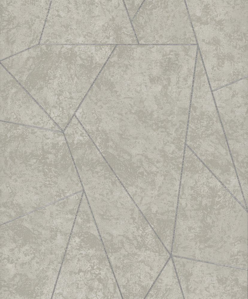 Nazca Light Grey & Silver Wallpaper by Inspired by Color Antonina Vella Modern Metals Second Edition Covers about 56.9 square feet 20.8-in by 32.8-ft long roll Unpasted 25.2 - Fabric Carolina -