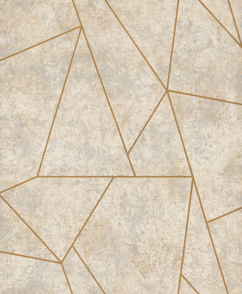 Nazca Neutral & Gold Wallpaper by Inspired by Color Antonina Vella Modern Metals Second Edition Covers about 56.9 square feet 20.8-in by 32.8-ft long roll Unpasted 25.2 - Fabric Carolina -
