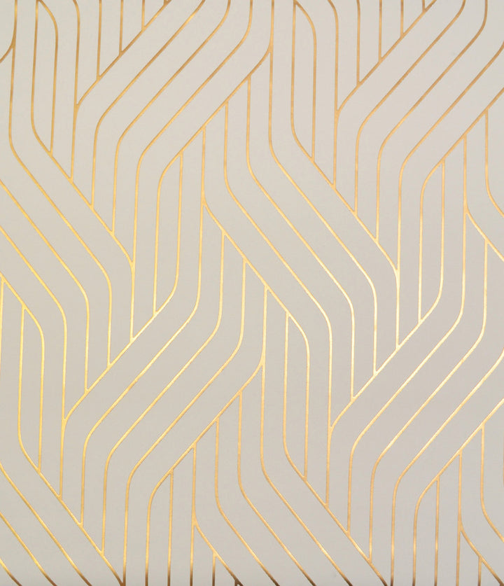 Ebb And Flow Almond & Gold Wallpaper by York Wallcoverings Shimmering Finishes Covers about 56.9 square feet 20.8-in by 32.8-ft long roll Unpasted 12.6 - Fabric Carolina -
