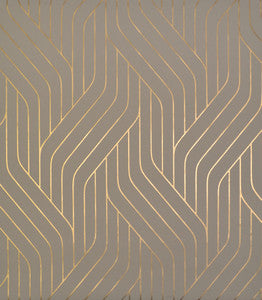 Ebb & Flow Khaki & Gold Wallpaper by Antonina Vella